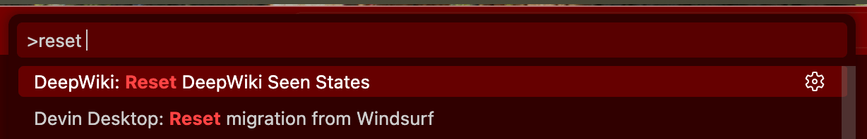 Reset migration from Windsurf command in the command palette